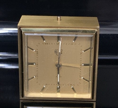 Herz Swiss Table Alarm Clock Brass