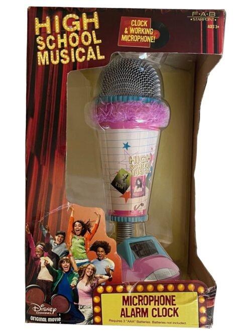 High School Musical Microphone Alarm Clock Real Working Mic Pink Trim