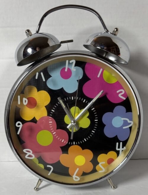 HIPPIE Extra Large Flower Twin Bell Analog Alarm Clock