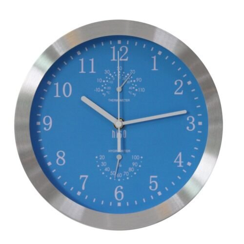 HITO 10” Silent Wall Clock Battery Operated Non Ticking Sweep Movement Gla