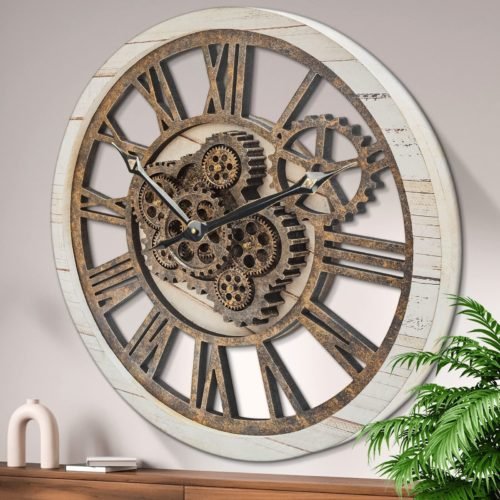 HOIBAI Large Wall Clock, Wall Clocks for Living Room Decor 20 Inch Farmhouse ...