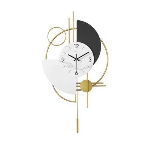 homary Modern 16.5 Inch Clocks for Living Room, Decorative Gold Wall Clocks, 3D