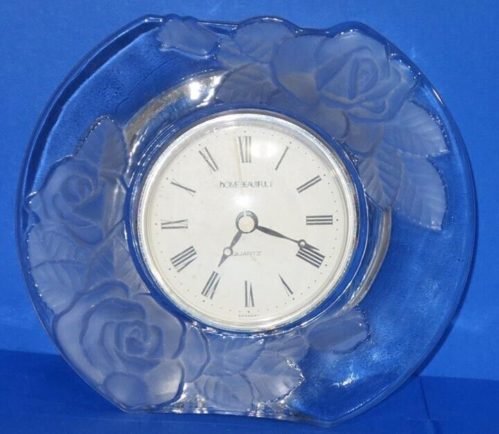 Home Beautiful Quartz Desk Clock Rose Glass Table Top, Mantel
