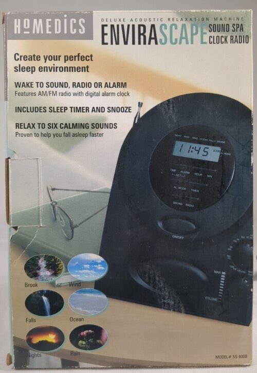 Homedics Body Basics Sound Spa Alarm Clock Radio Model SS-400 w/ Nature Sounds