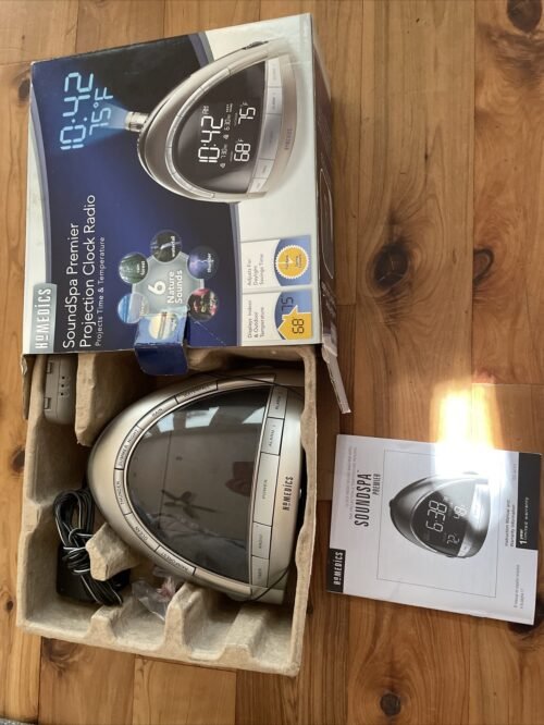 HoMedics SoundSpa Premier SS-5010 AM/FM Clock Radio/Projector Working Tested
