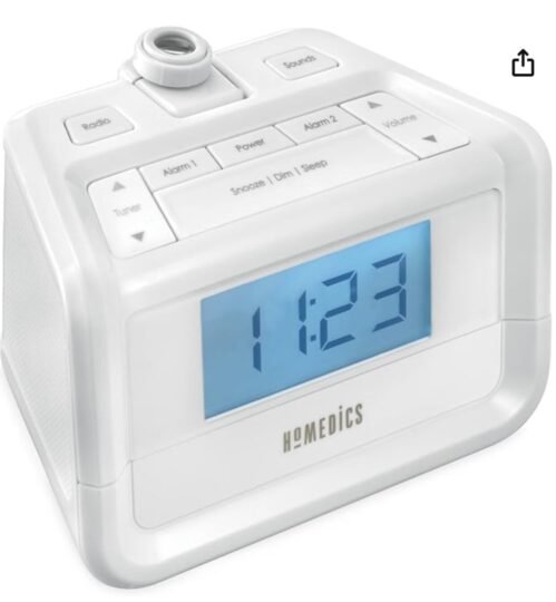 Homedics SoundSpa Projection Clock Radio Sleep Solutions - White