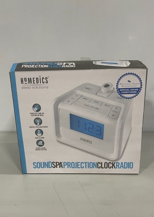 HoMedics Sound Spa Projection Digital Clock Radio Dual Alarm White Noise Machine