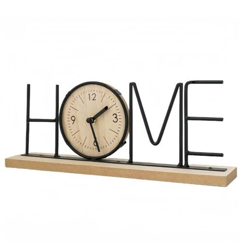 Home Sign Freestanding Table Top Clock for DecorDecorative Sign with Silent C...