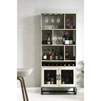 Home Source Contemporary Home Bar Shelf White Oak