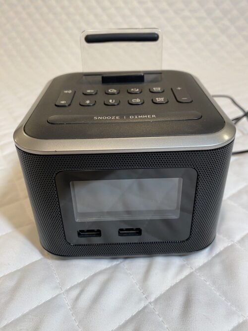 Homtime Alarm Clock Radio, Wireless Bluetooth Speaker, USB Ports