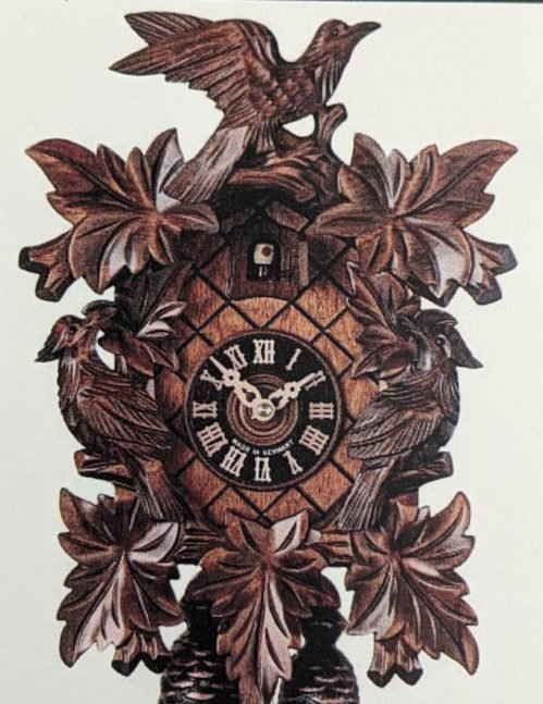 Hones 8 Day 3 Bird And Leaf Cuckoo Clock Germany Black Forest 14"