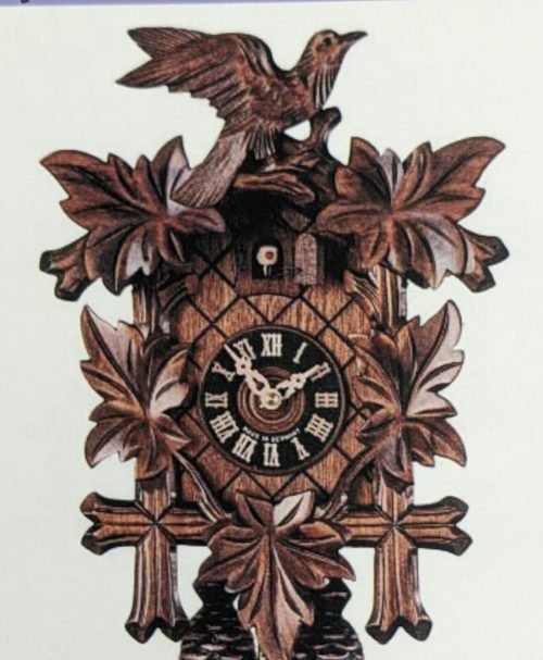 Hones Cuckoo Clock 8 Day 14" Bird & Leaf German Black Forest