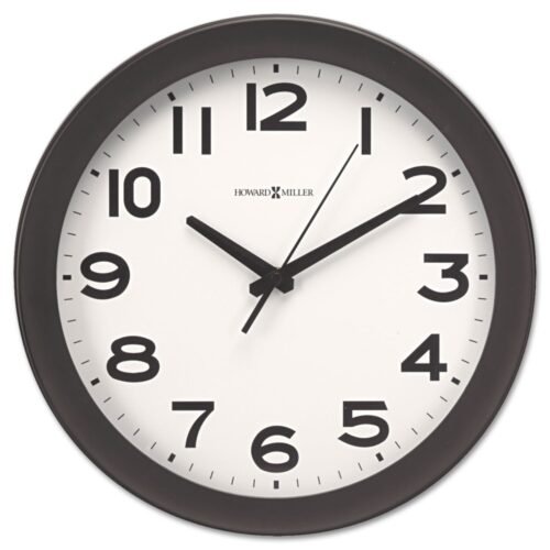 Howard Miller 625485 13.5 in. Diameter Kenwick Wall Clock - Black Case New