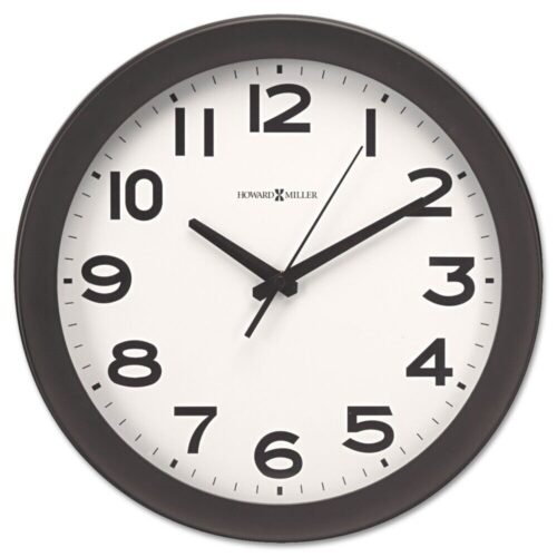 Howard Miller 625485 13.5 in. Diameter Kenwick Wall Clock - Black Case New