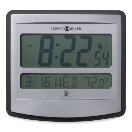 Howard Miller 625780 Nikita 8.75" x 8" Wall Clock - Silver/Charcoal Case New
