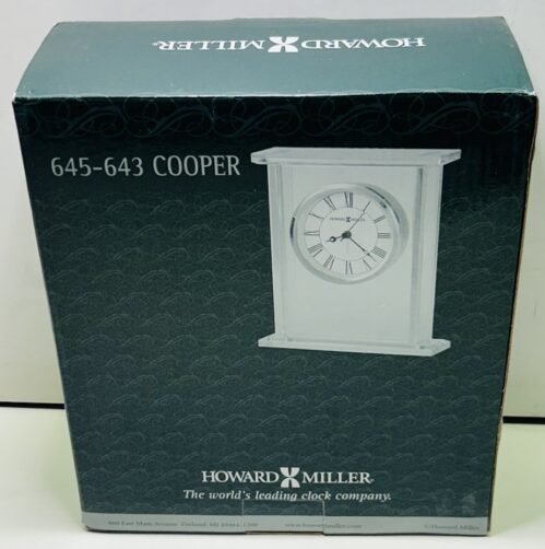 Howard Miller 645-643 Cooper Desk Alarm Glass Clock โEmmanuel Collegeโ NOB B4