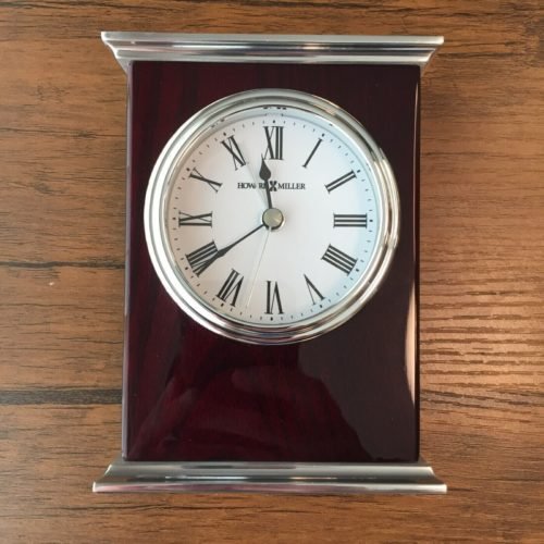 Howard Miller 645481 5-1/2" X 4-1/4" Kentwood Hardwood Analog Table Top Clock