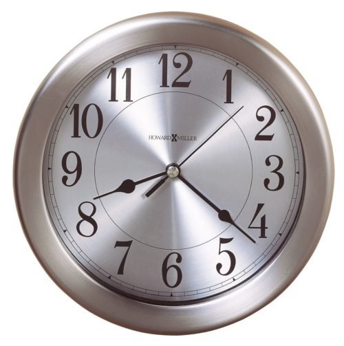 HOWARD MILLER 8.5" WALL CLOCK "PICES" 625-313 IN BRUSHED NICKEL FINISH 625313
