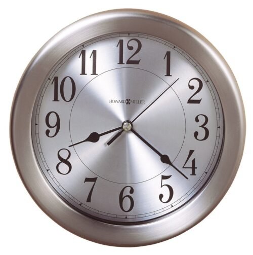HOWARD MILLER 8.5" WALL CLOCK "PICES" 625-313 IN BRUSHED NICKEL FINISH 625313