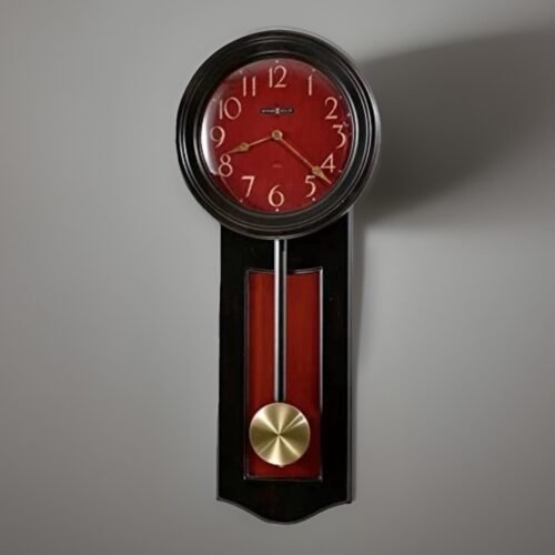 Howard Miller Alexi Antique Design Clock – Vintage Black & Red Pendulum Design