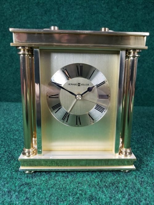 Howard Miller Audra Desk Clock Brass Carriage & Quartz Alarm Movement 645-584