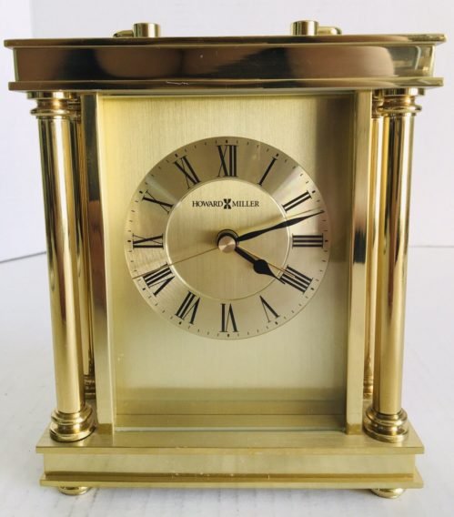 Howard Miller Audra Table Clock 645-584 – Brass Carriage & Quartz Alarm Movement