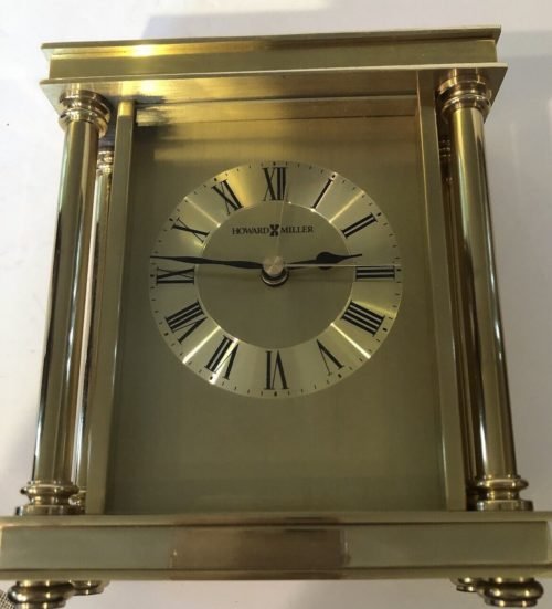 Howard Miller Audra Table Clock 645-584 – Brass Carriage & Quartz Alarm Movement