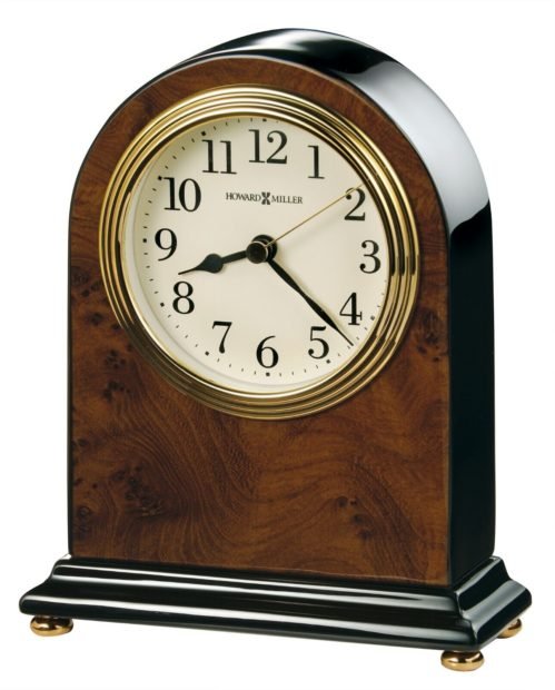Howard Miller Bedford Table Clock 645576 Walnut Finish Modern Quartz Timepiece