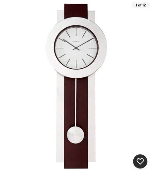 Howard Miller Bergen Wall Clock 625-279 Merlot Cherry Finish Brushed New Open B