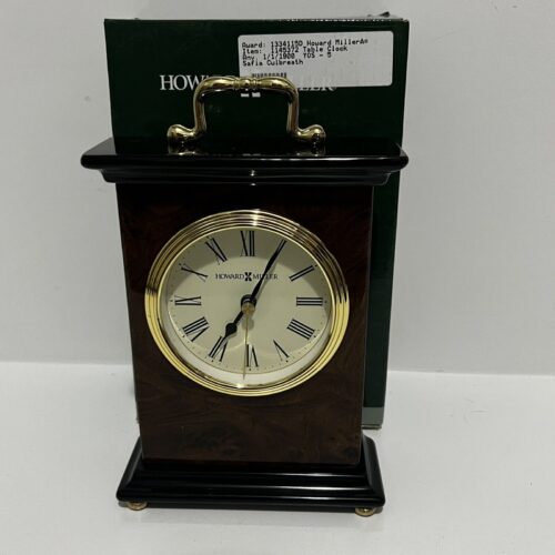Howard Miller Berkley Table Clock 645577 Modern Walnut Finish Quartz