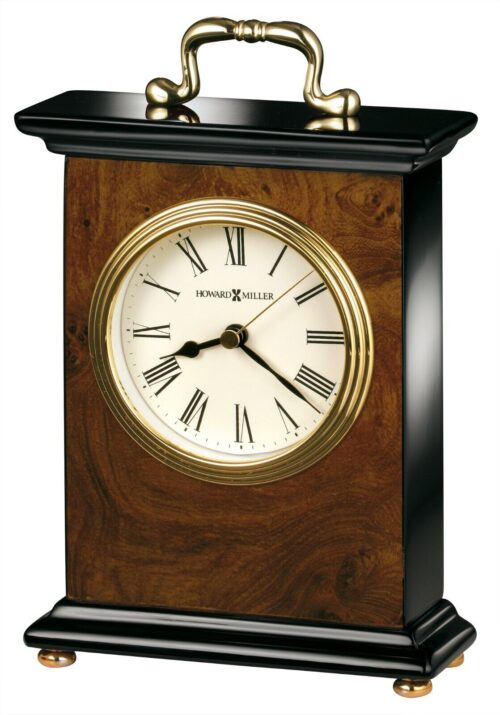 Howard Miller Berkley Table Clock 645577 Modern Walnut Finish Quartz Timepiece