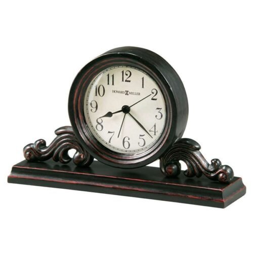 Howard Miller Bishop Table Clock, Worn Black (Red Undertone) - 645653