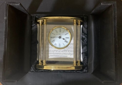 Howard Miller Brass New Orleans Desk Table Mantel Quartz Clock #645-217 5.5”H