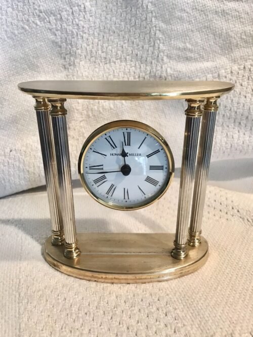 Howard Miller Brass New Orleans Desk Table Mantel Quartz Clock #645-217 5.5”H