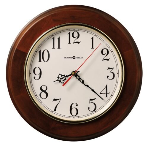 Howard Miller Brentwood 11.5" Wall Clock 620168 Windsor Cherry Round Timepiece