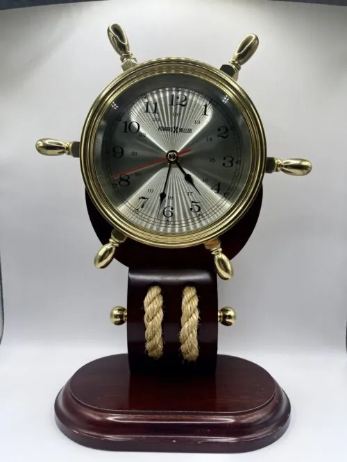 Howard Miller Britannia Table Clock 613467 Weather & Maritime Ship's Wheel Clock