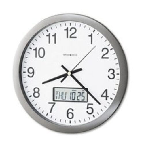 Howard Miller Chronicle Wall Clock with LCD Inset 14" Gray 625195