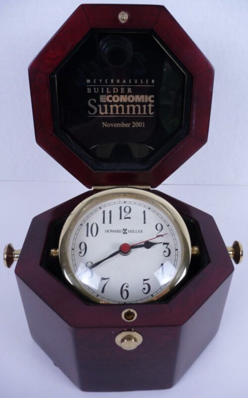 Howard Miller Chronometer Captains Alarm Clock Brass Rosewood 645-187 Unique