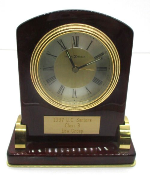 Howard Miller Clock Engraved "1997 UC Seniors Class B Low Gross"