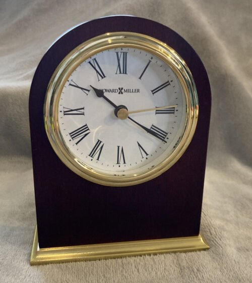 Howard Miller Craven Table /Mantel Quartz Clock, Rosewood & Brass 645401