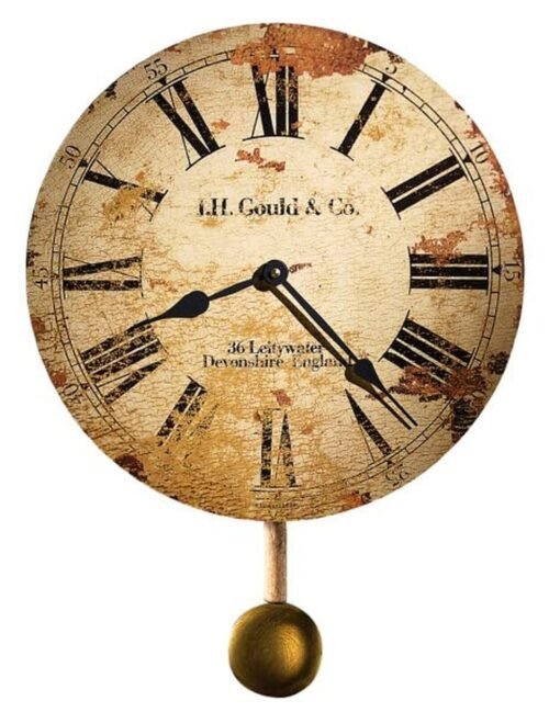 Howard Miller Dayton Wall Clock 547 661 – Aged Finish Metal Frame, Antique