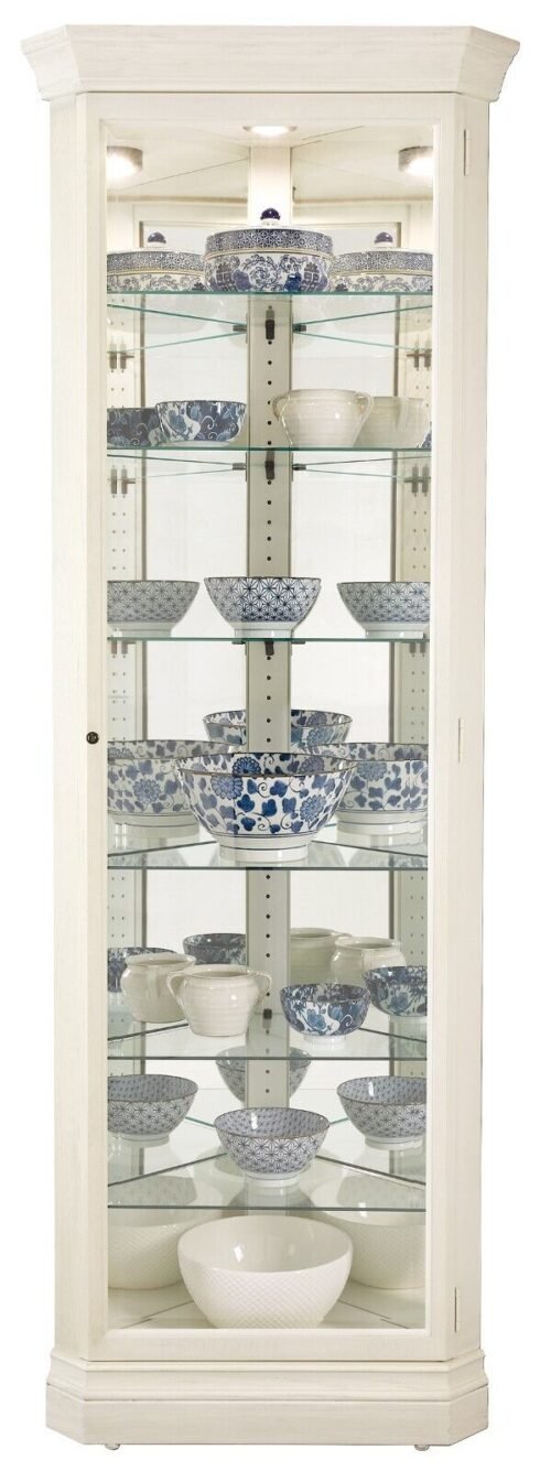 Howard Miller Delia II Curio Cabinet 680642 Aged Linen 7 Level Display Case