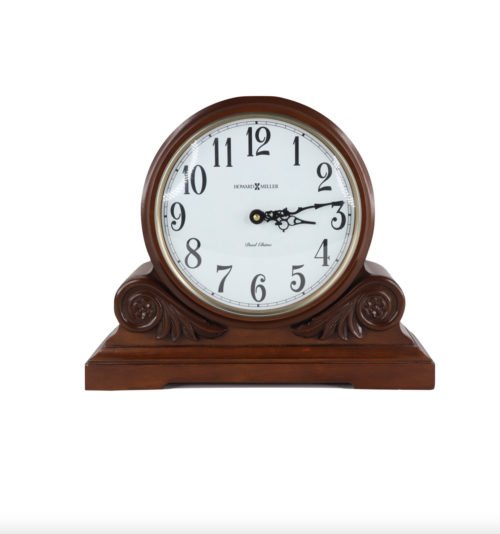 Howard Miller Desiree Chiming Quartz Mantel Clock Desk Table Clock Carved Wood 2