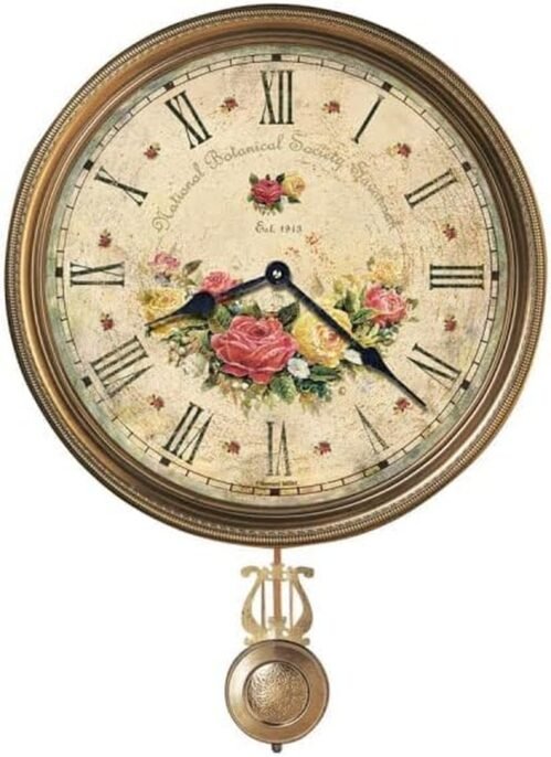 Howard Miller Dietrich Wall Clock II 549-664 – Antique Brass Pendulum, Bra