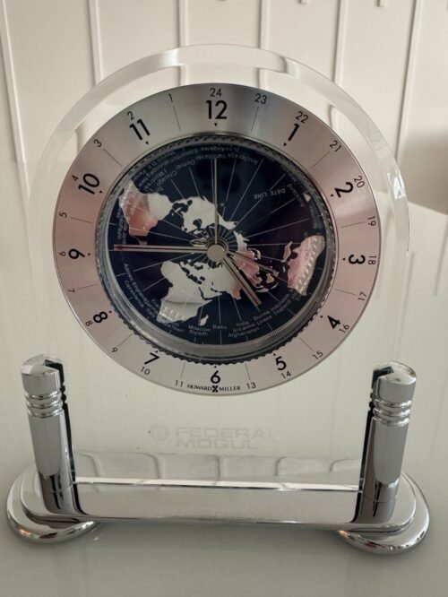 Howard Miller Discoverer Table Alarm Clock FEDERAL MOGUL engraved NEW IN BOX