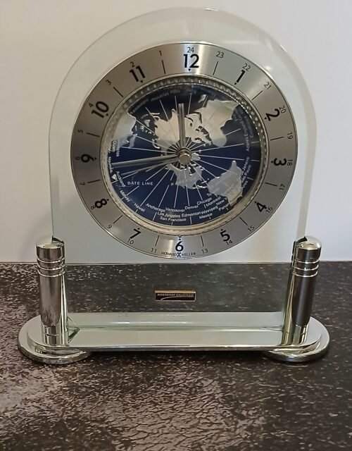 Howard Miller Discoverer Tabletop/Mantle Clock, Alarm, Quartz, Map