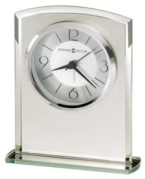 Howard Miller Glamour Table Clock 645771 Curved Modern Frosted Glass Clock