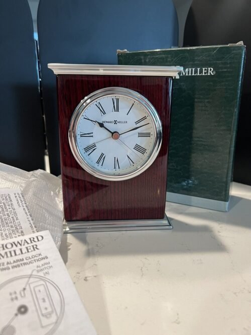 HOWARD MILLER HARDWOOD ANGLOG TABLE TOP CLOCK "KENTWOOD" 645-481 Rosewood