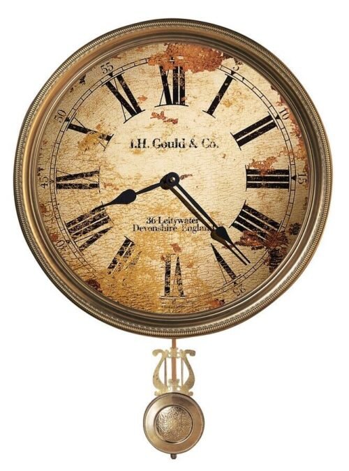 Howard Miller J.H. Gould and Co. III Wall Clock 620441 Antique Brass Pendulum