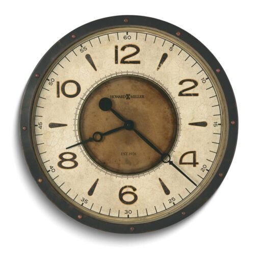 Howard Miller Kayden Gallery 20.5" Black Finish Wall Clock w/Rust & Bronze Tones